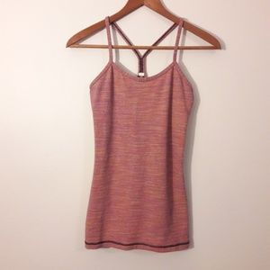 Lululemon Pink Striped Power Y Tank Size 4